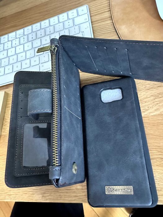 Pokrowiec Portfel CASEME do Galaxy Note 5 czarny SZKŁO