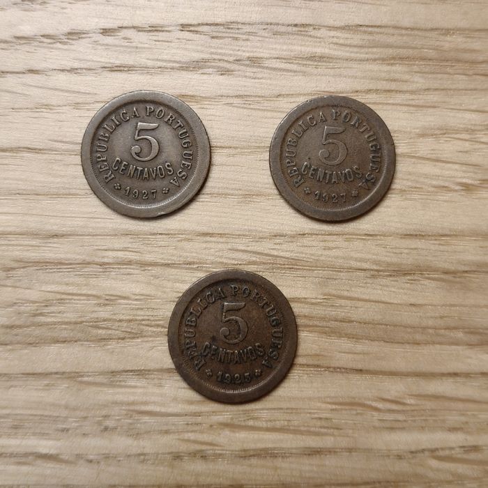 Moedas 5 centavos 1925 & 27