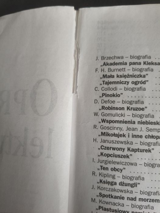Opracowania lektur i wierszy