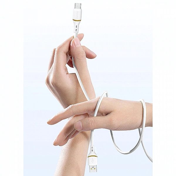 Kabel Dudao L25T USB-A - USB-C silikonowy 5A 1m - biały