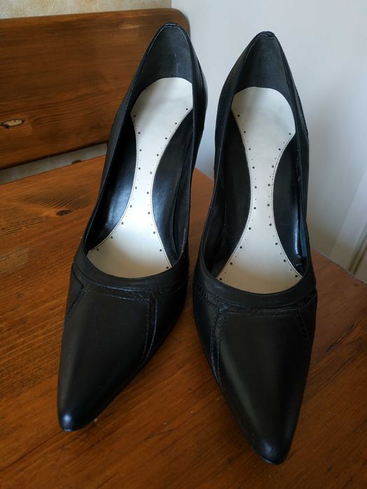 Туфлі-човники шкіряні чорні на шпильці FAITH 41 розмір 26,5см Бразилія