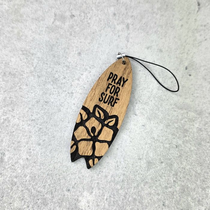 Brelok do kluczy deska surfingowa. Drewno teak