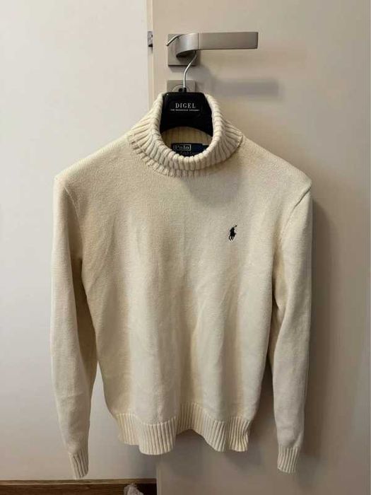 Sweter golf Polo Ralph Lauren Turtle Neck Knit Beige Cream Sweater M