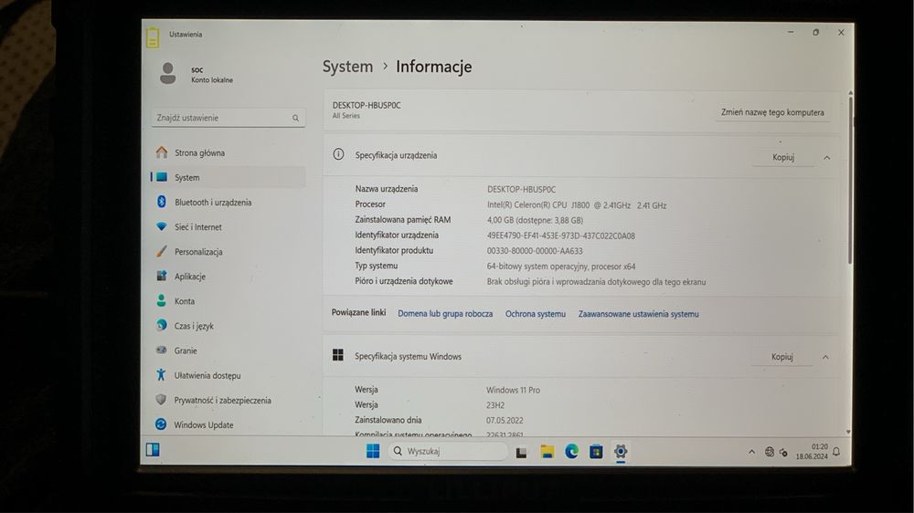 Płyta główna Asus J1800I-C / miniITX / +2x2GB Ddr3