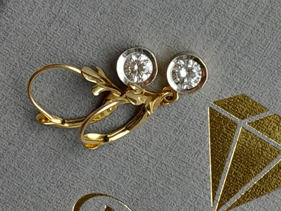 Retro Kolczyki Brylanty 0.53ct Złoto 585 WYCENA
