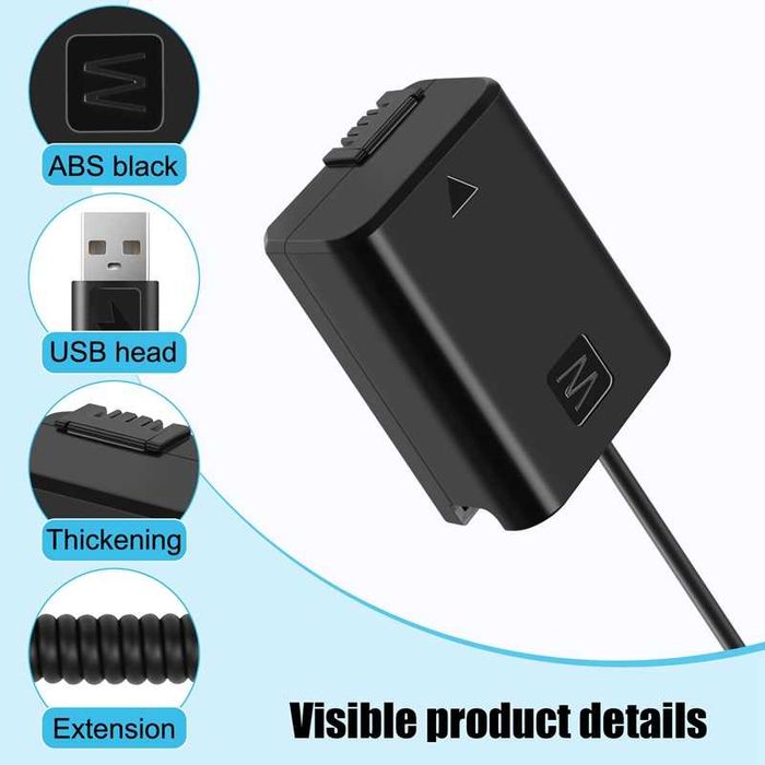 Адаптер питания витой кабель 7.2V NP-FW50 А7 А6400