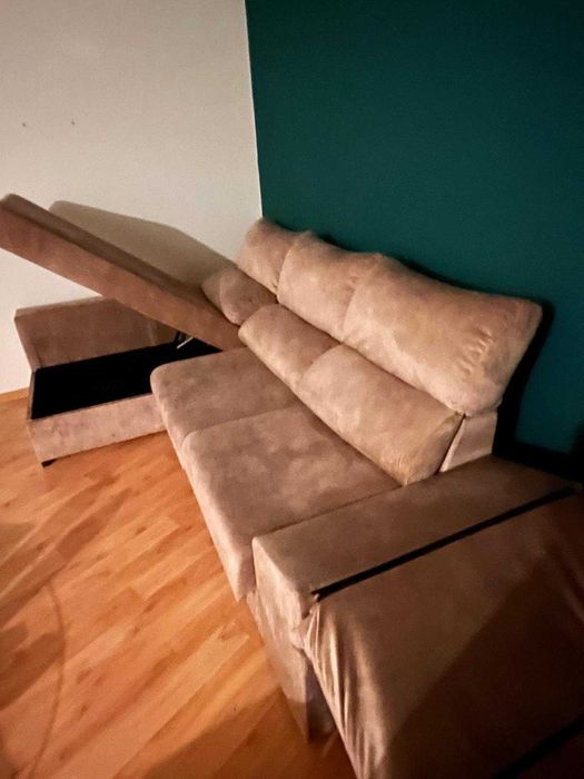 Vende-se sofá-cama chaise longue de 3 lugares