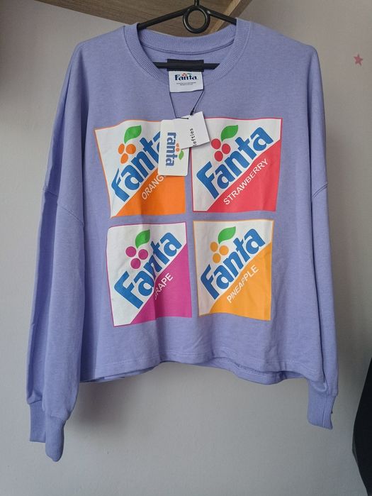 Lefties rozmiar M bluza fioletowa z nadrukiem fanta