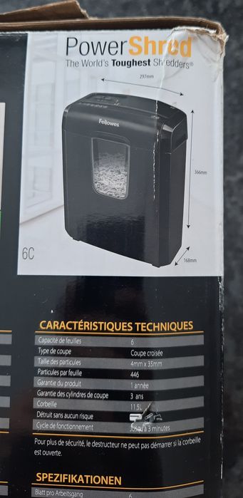 Niszczarka do papieru biurowa Fellowes 6C