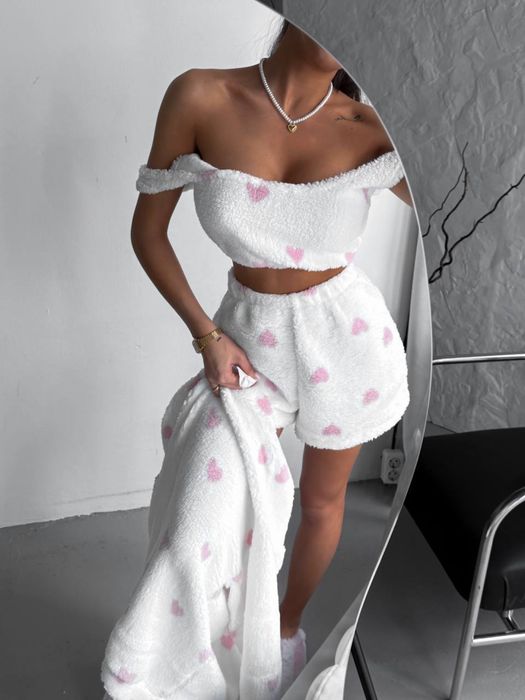 Піжама трійка жіноча топ + шорти + халатик