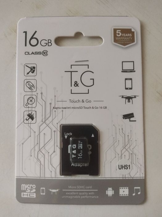 Карта пам'яті microSD Touch & Go 16  GB