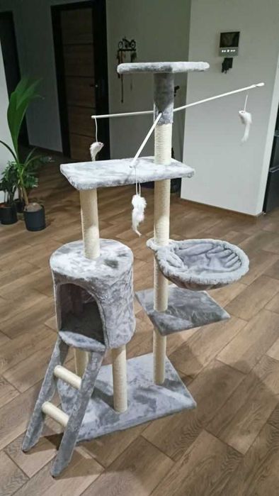 Drapak Dla Kota Stabilny XXL Wysoki z Domkiem Legowiskiem Hamakiem