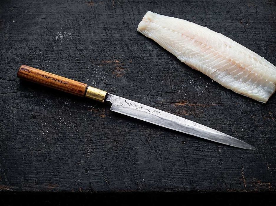 Japoński Nóż Yanagiba 230mm Stal Węglowa Vintage