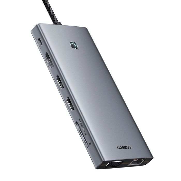Hub Baseus PortalJoy Series 13w1 USB-C … RJ45 / SD / TF / AUX - szary