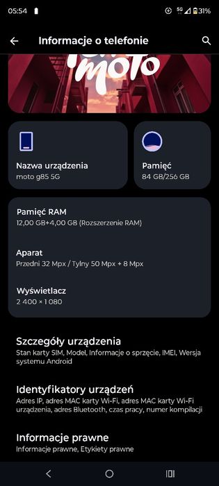 Moto g85 5g  uzywany
