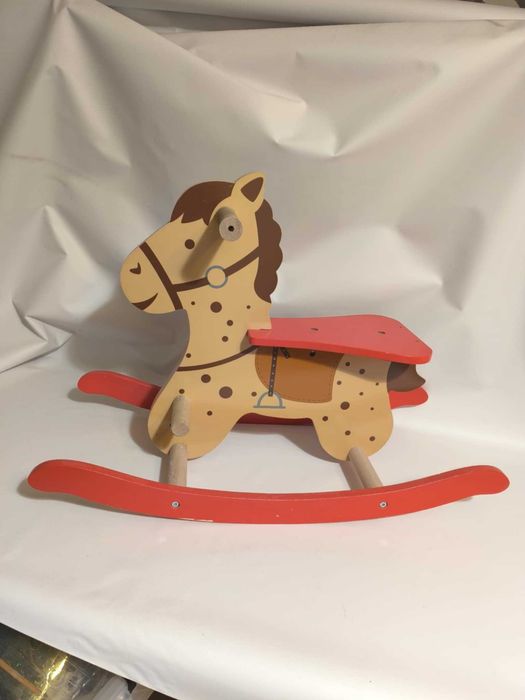 Drewniany konik na biegunach Koń na biegunach Lidl Drewno