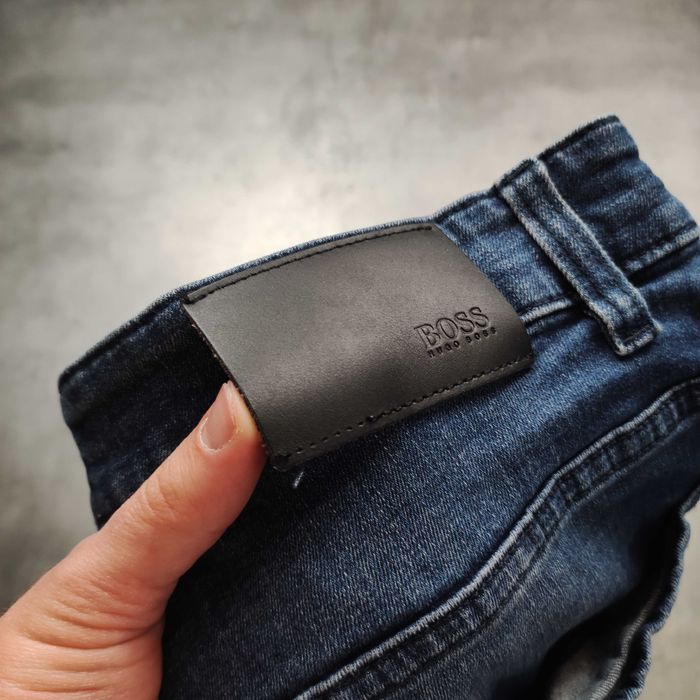 MĘSKIE Spodnie Slim Fit Granatowe Hugo Boss Eleganckie PREMIUM Classic