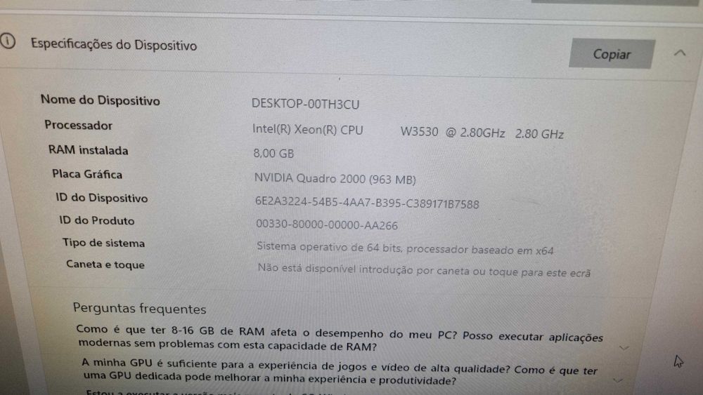 Dell T3500 / Xeon W3530 / 8GB / 320HDD / Quadro 2000