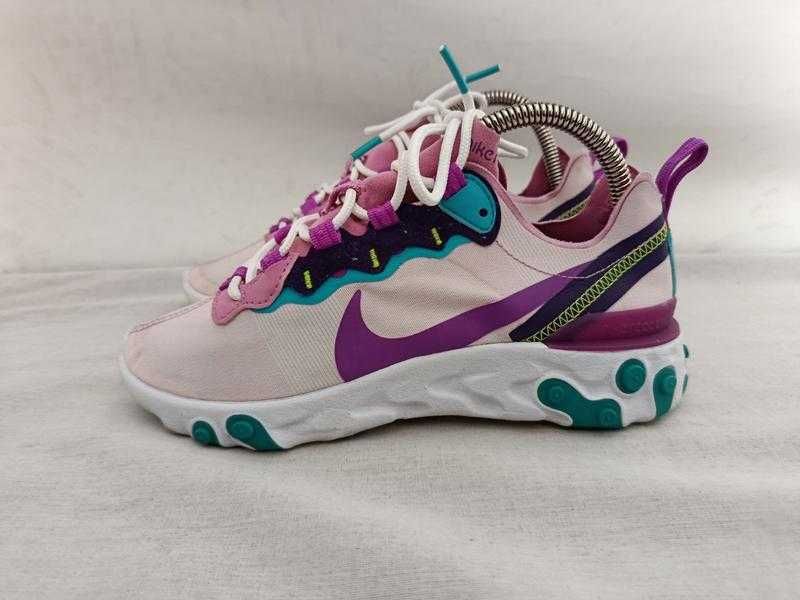 Стильні Nike React Element 55 | рожевий/фіолетовий/бірюзовий | р. 37.5