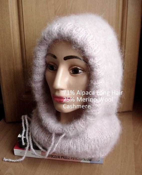 kaptur balaclava pudrowy róż naturalny skład