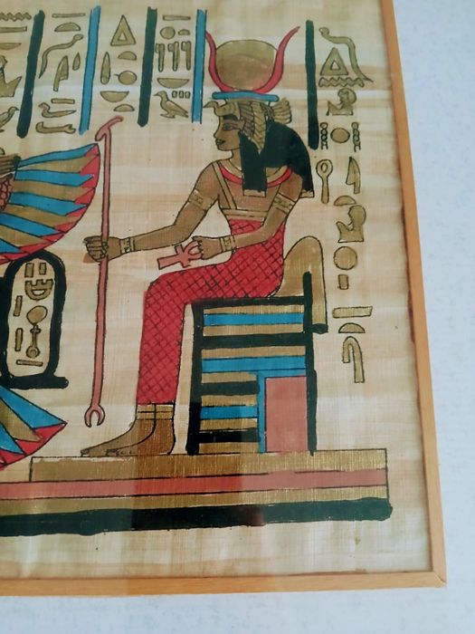 Ręcznie malowany obraz na egipskim papirusie
