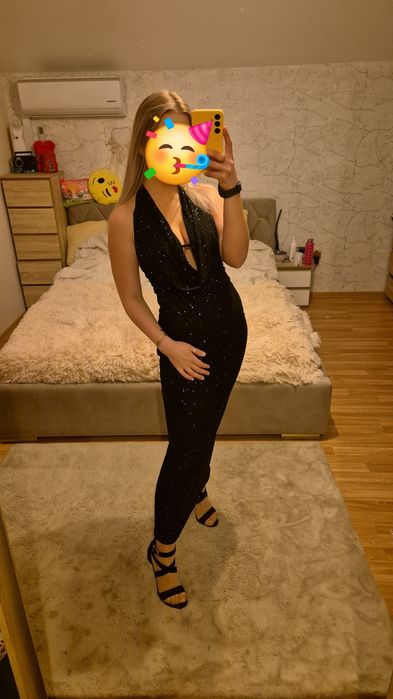 Sukienka elegancka brokatowa S