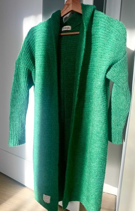 Kardigan Fobya długi zielony