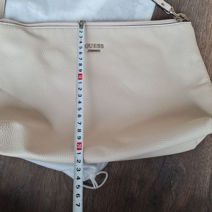 Guess torba 3 w 1 shopper czarna duża dwustronna + mała beżowa logowan