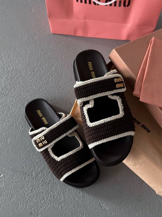 Klapki Miu Miu crochet knit