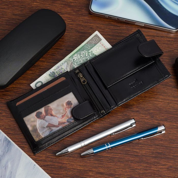 Portfel męski skórzany ARTURO 032 czarny prezent okazję imieniny nowy