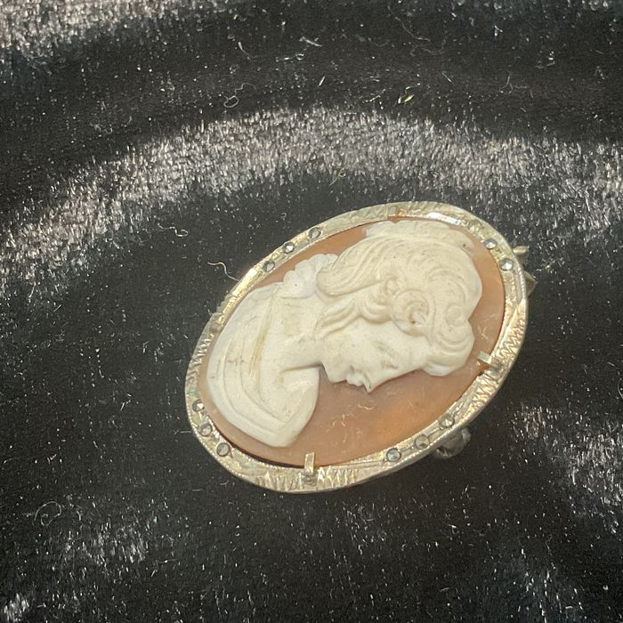 Broche pendente prata 800 ,3,5 cm