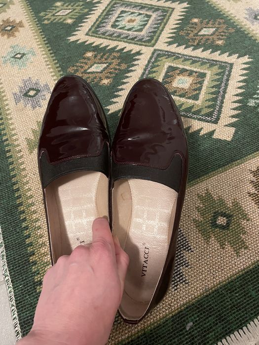Buty skórzane bordowe 37rozm.