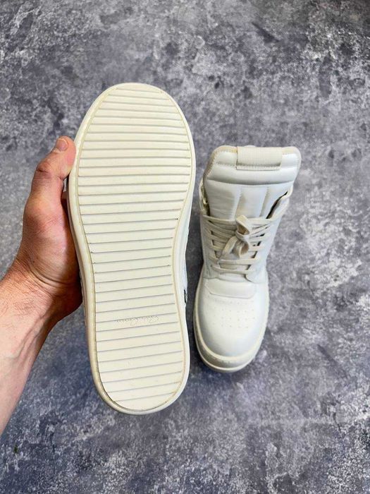 Rick Owens Geobasket Ramones jumbo laces білі кеди opium archive Milk