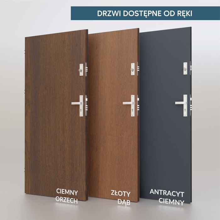 Drzwi zewnętrzne wejściowe do mieszkania w bloku z montażem