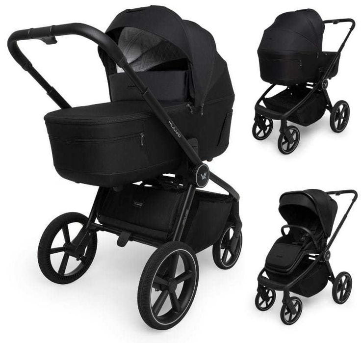 MUUVO FIVE wózek głęboko spacerowy 2w1 | Classic Black + GRATIS