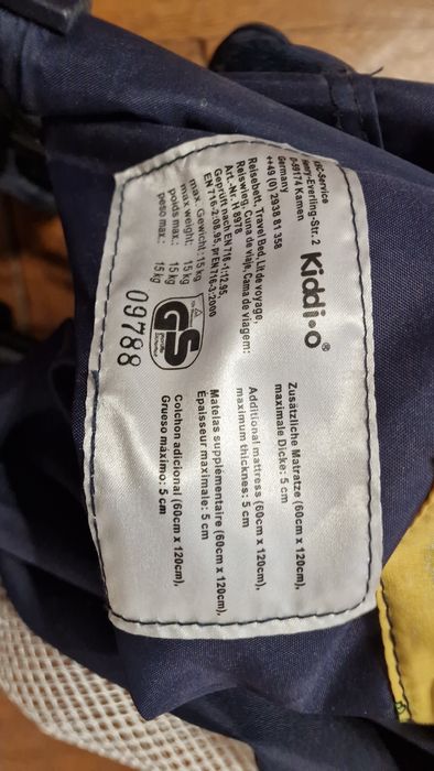 Kiddio Łóżeczko kojec turystyczne składane  2 materace Hevea