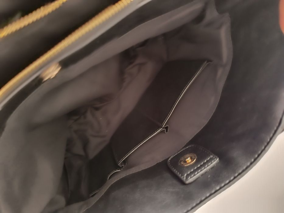 Mala Shopper PACO MARTINEZ Preta (Bimaterial: Camurça e Pele)