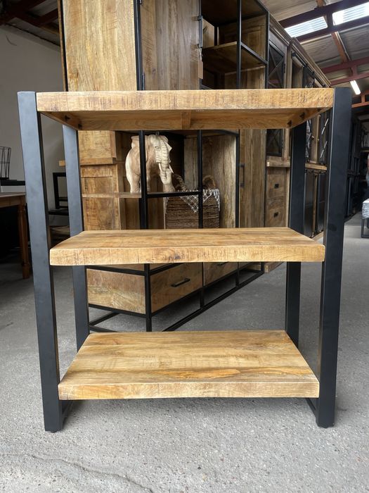 Szafka rtv/styl industrialny/drewno egzotyczne/ metal