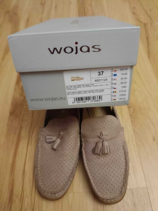 Damskie mokasyny półbuty WOJAS roz. 37 - 23 cm