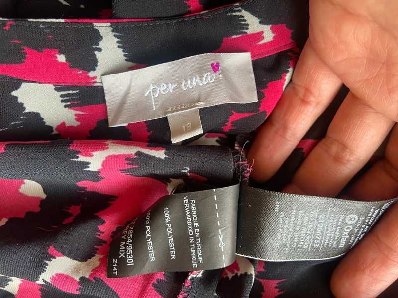 46 48 xxxl +size kolorowa koszula print centki roz neon oversize