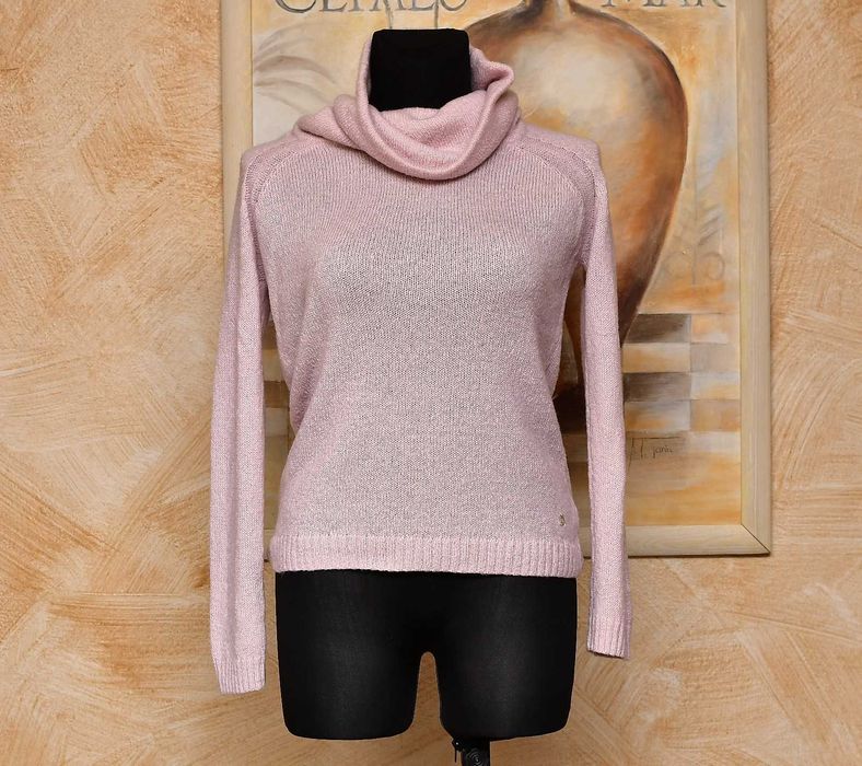 Różowy sweter z golfem Morris Lady rozm. L , 39% wełny