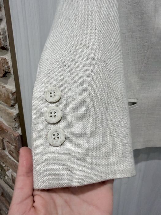 Marynarka beżowa żakiet wiskoza len 46/48 Butik