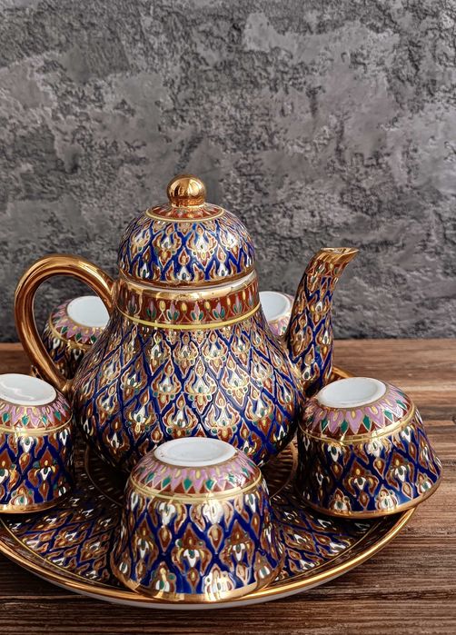 Сервіз чайний з порцеляни сервиз чайный из фарфора с ручной росписью