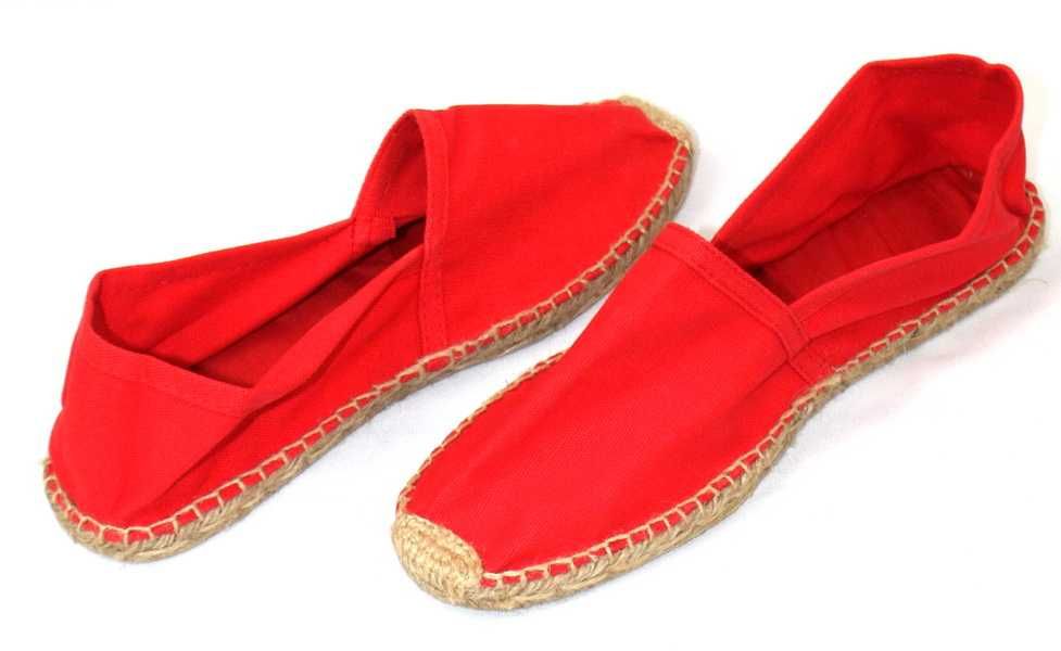 Klasyczne męskie płócienne sznurkowe espadryle czerwone 42