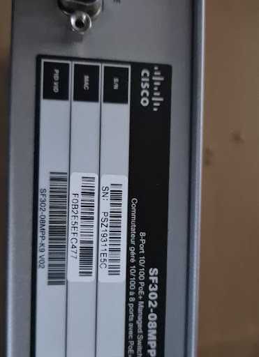 Lote 5x Switches Cisco SF302-08MPP PoE+ Max Power (Ideal CCTV/IP)