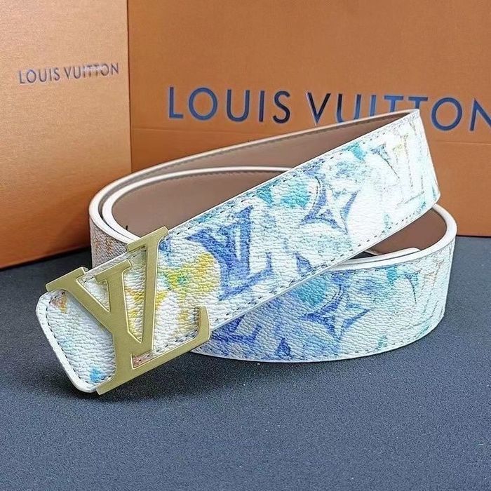 Ремень Louis Vuitton Ремінь Луи Витон  Кожа Белый Пояс