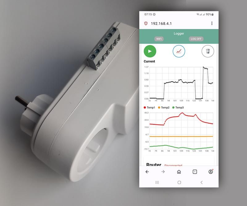 WiFi логер (регистратор)для майстрів по холодильникам