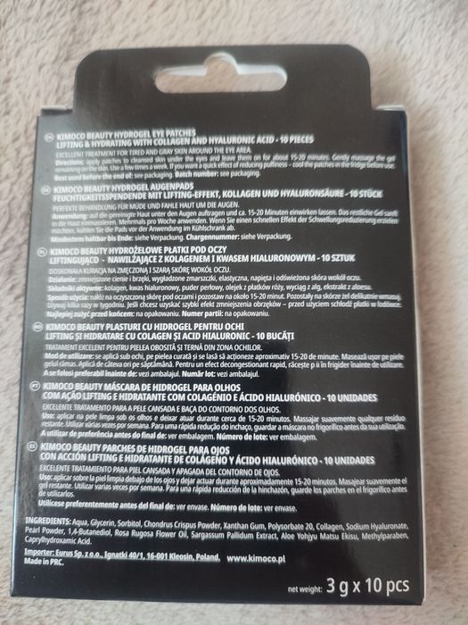 Płatki pod oczy Kimoco collagen