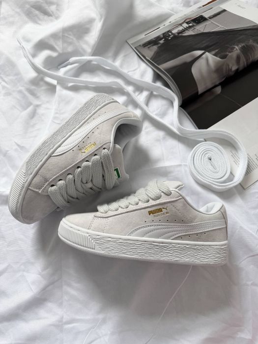 Жіночі кросівки Puma Suede XL Grey White пума суеде сірі білі