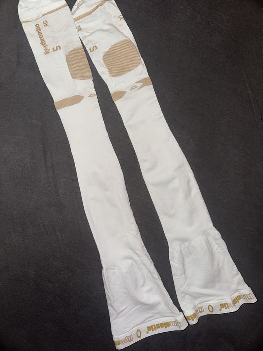 Białe pończochy uciskowe bez palców Lipoelastic lipothrombo AG